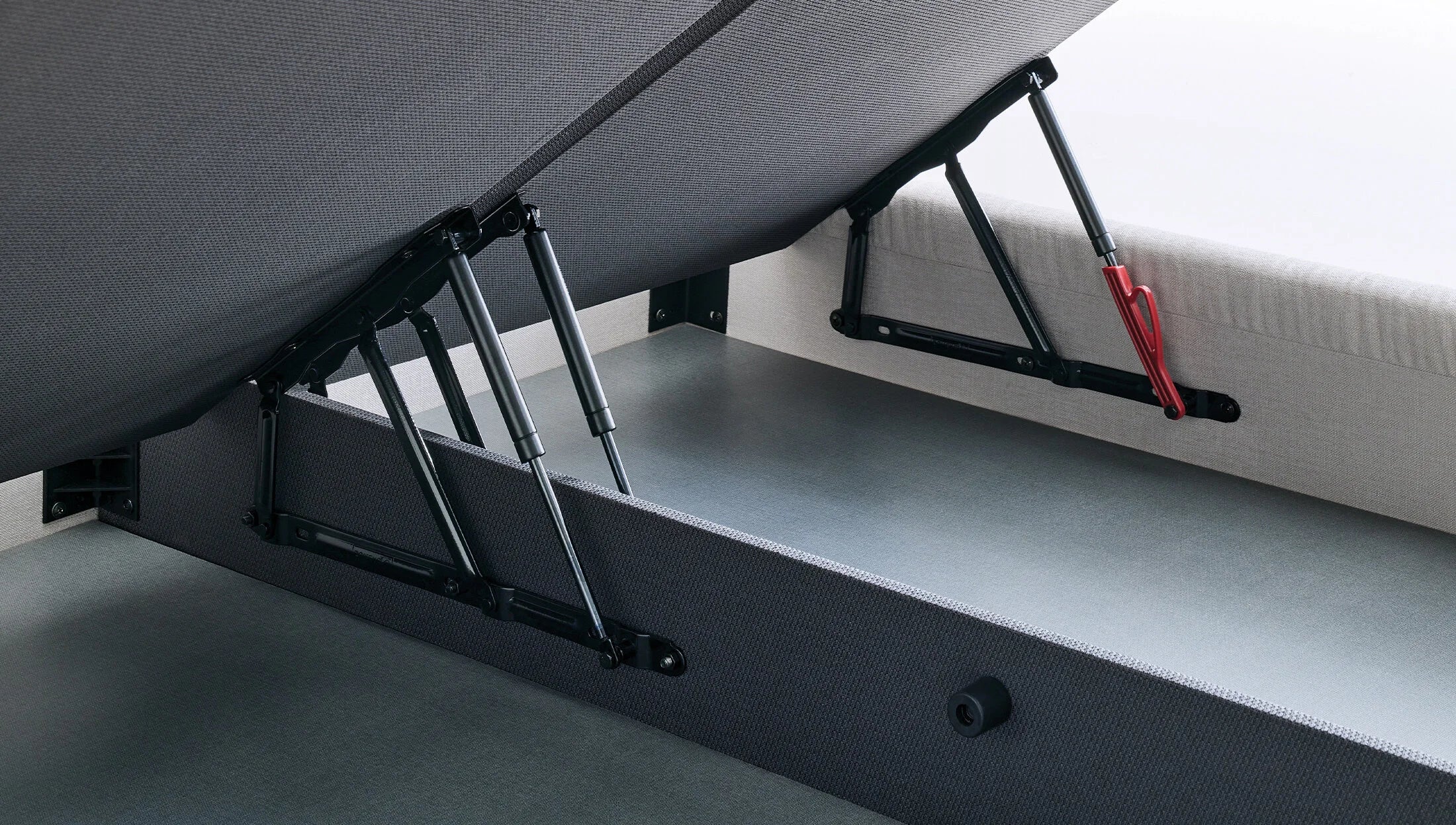 Тапицирана основа за легло «Natura Rest» с място за съхранение, повдигащ механизъм, система за безшумно затваряне