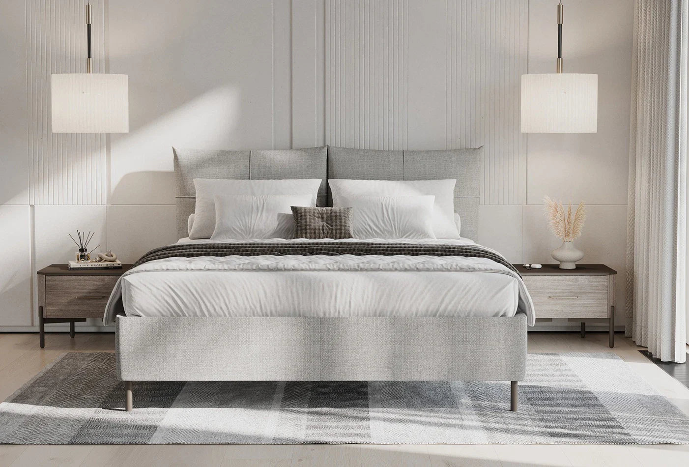 Тапицирано легло «Varena» + табла - с място за съхранение, повдигащ механизъм, система за безшумно затваряне