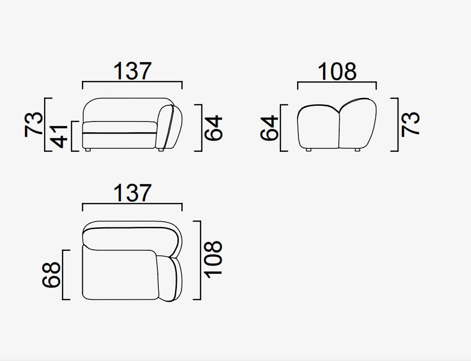 10 модула за модулен диван «Icona» + конзолна масичка, лежанка