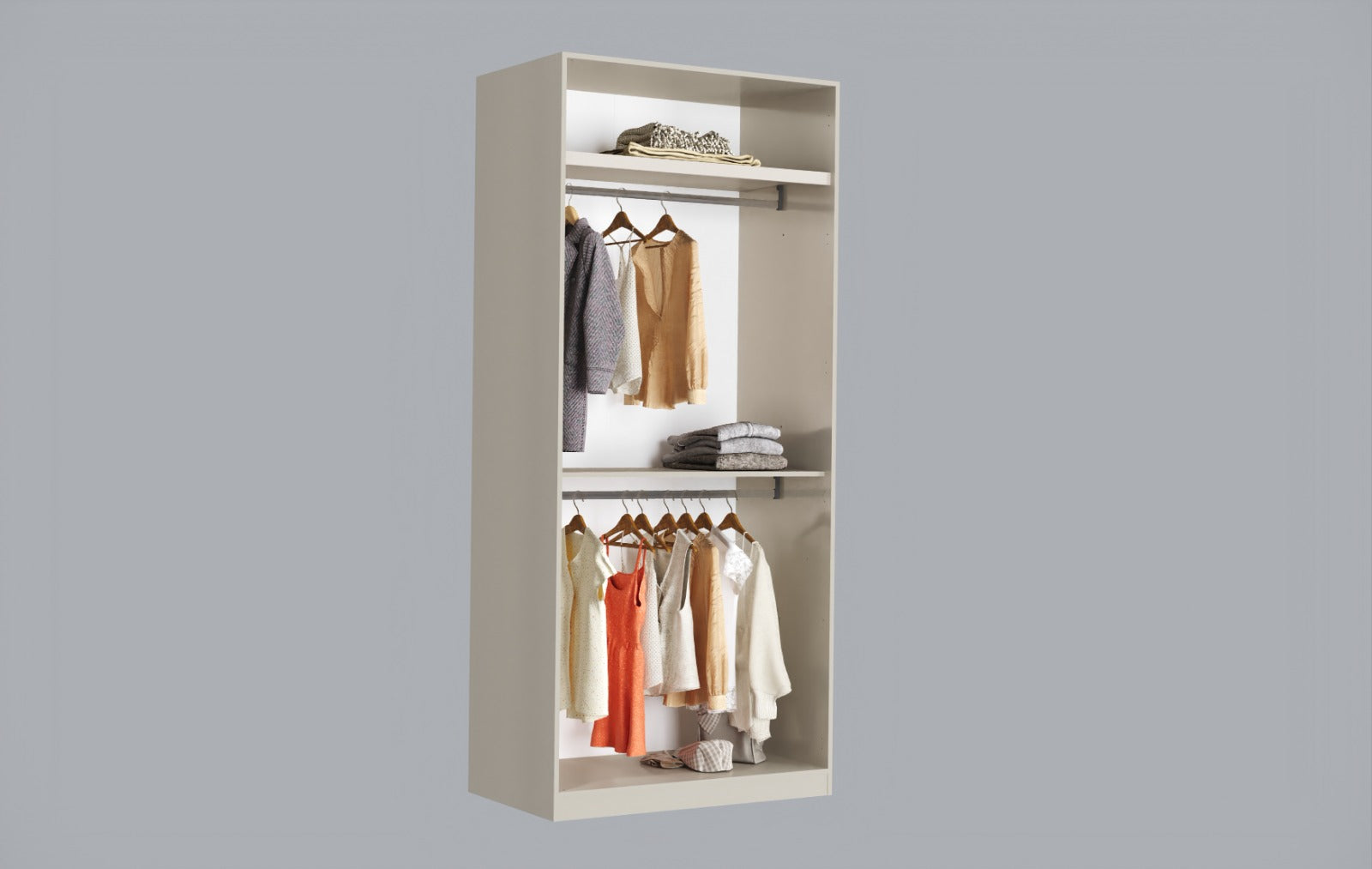 Модулен гардероб «Kapadokya» - 4 модула, с осветление, стъклени врати