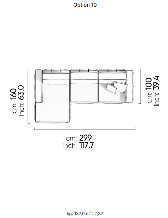 Ъглов разтегателен диван «Air Cavalli Relax» - Опция 9/10, с декоративни възглавници, ширина 299см