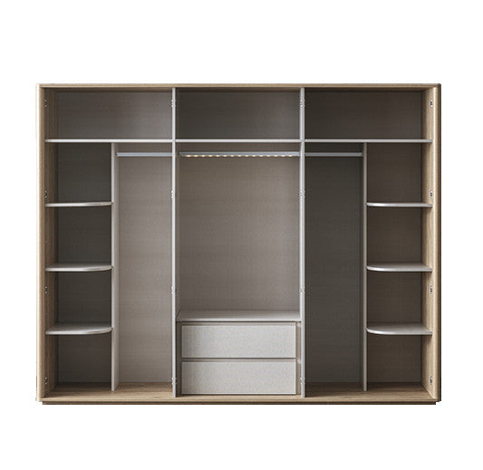 Шесткрилен гардероб «Mona» стъклени врати, ширина 268см