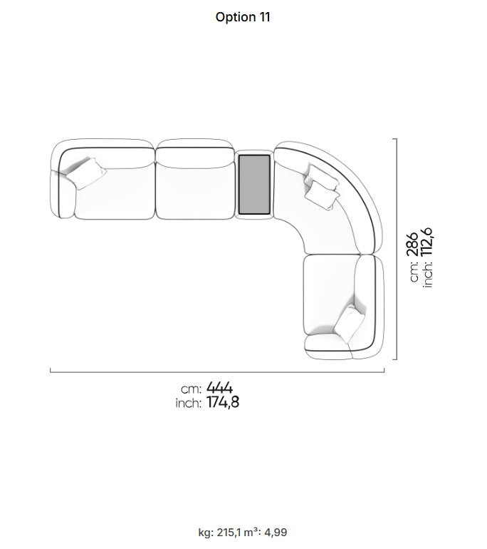 30 готови конфигурации на модулен диван «Icona» + конзолна масичка, лежанка