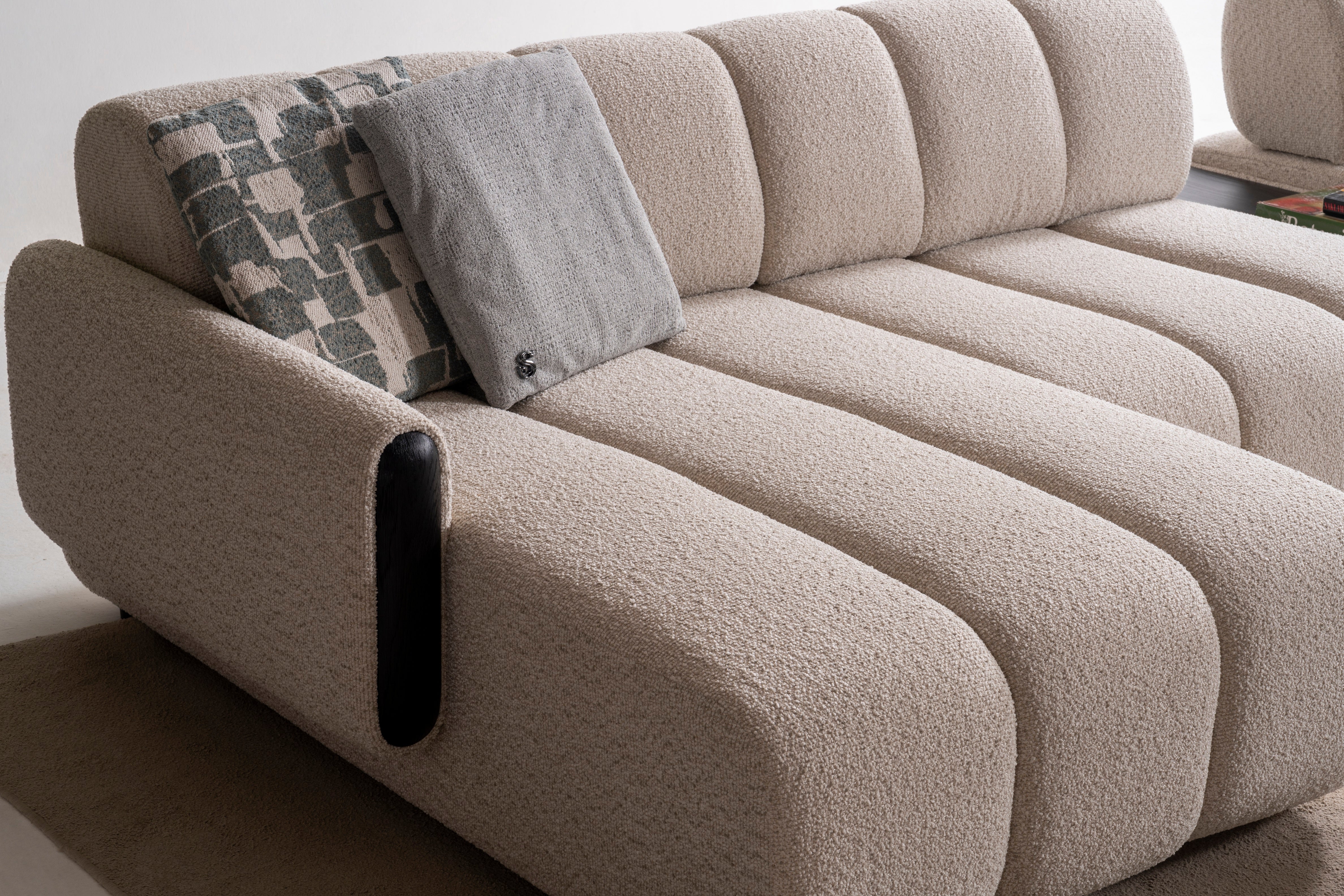 Модулен разтегателен диван «Rivian» + конзолна масичка, лежанка