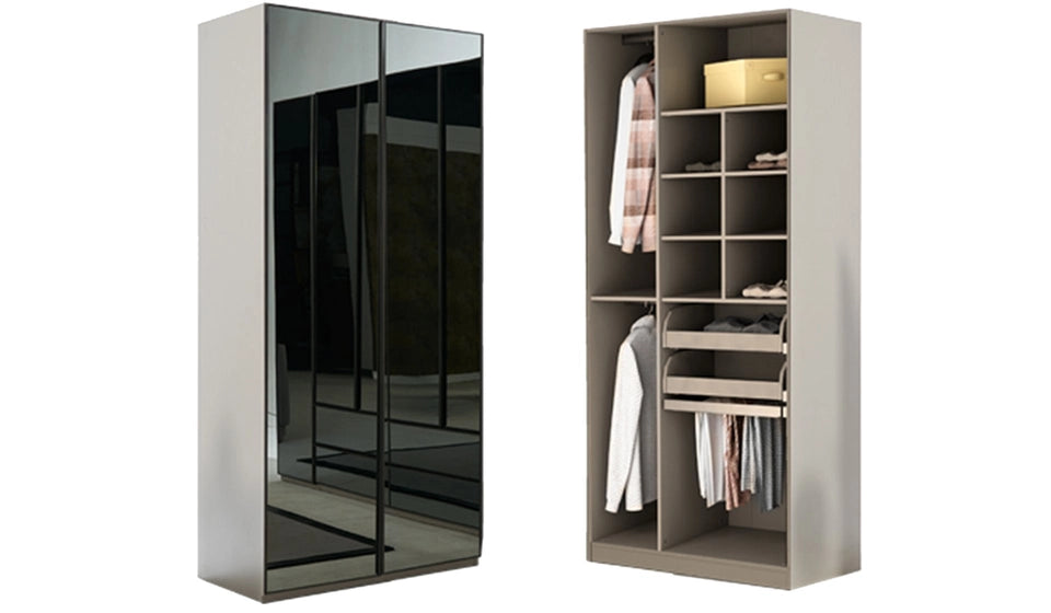 Модулен гардероб «Oylat» - 5 модула, с осветление, стъклени врати