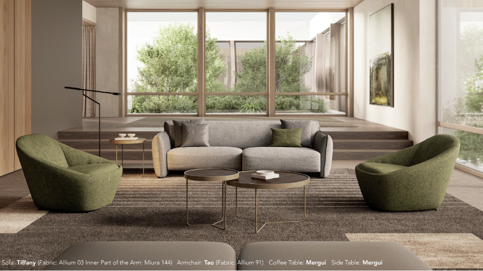 Триместен разтегателен диван «Tiffany» + 2 декоративни възглавници, ширина 220 или240см