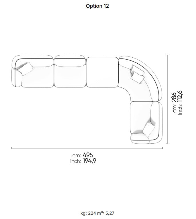 30 готови конфигурации на модулен диван «Icona» + конзолна масичка, лежанка