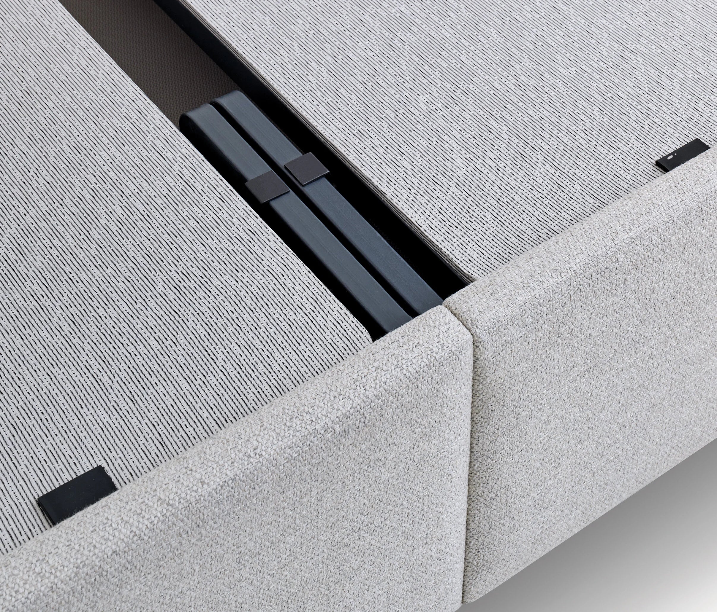 Тапицирана основа за легло «Ergonomic Air» с място за съхранение, повдигащ механизъм, система за безшумно затваряне