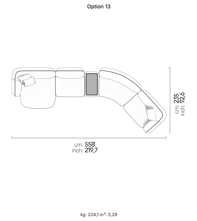30 готови конфигурации на модулен диван «Icona» + конзолна масичка, лежанка