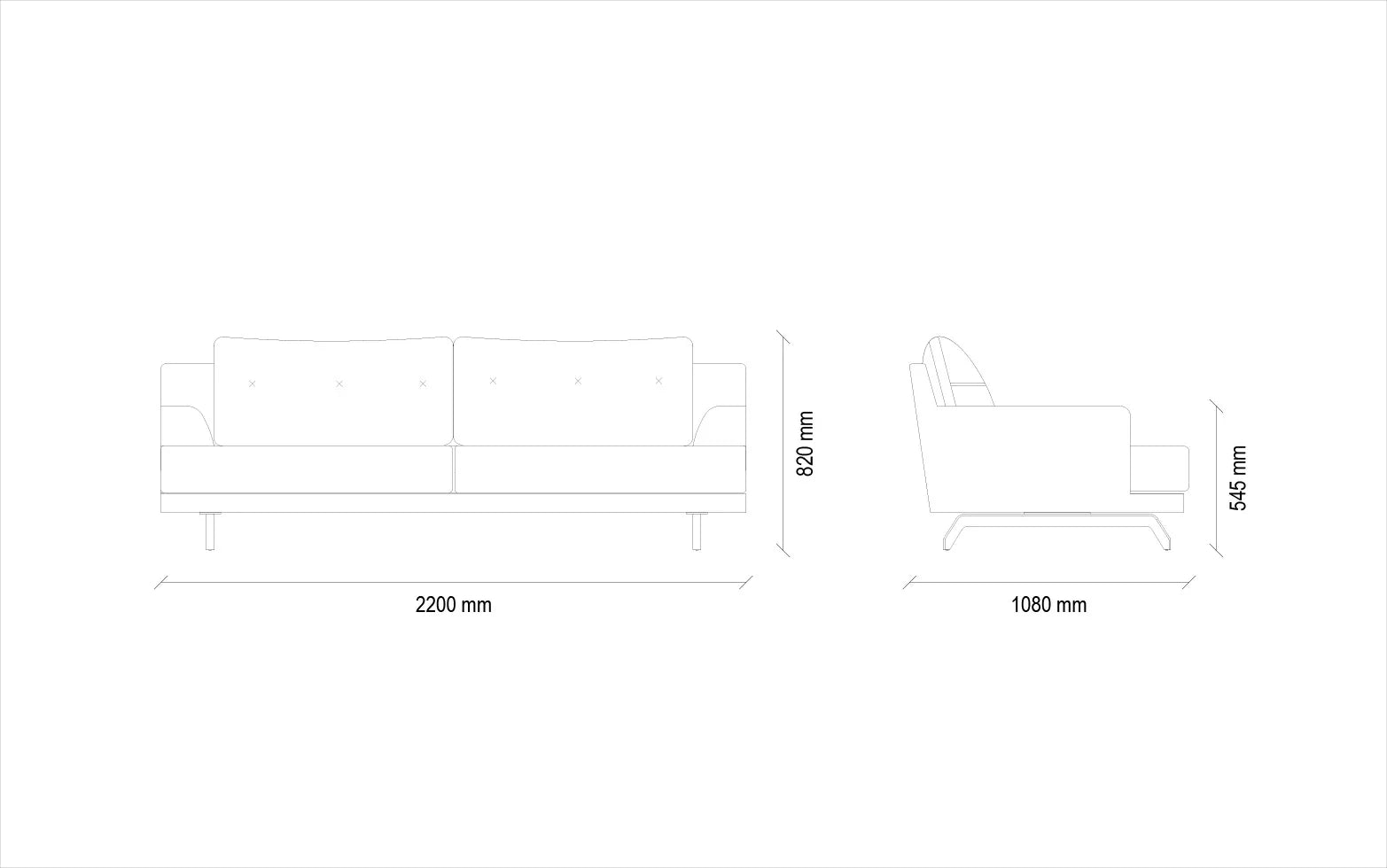 Двуместен диван «Milan» - ширина 220см