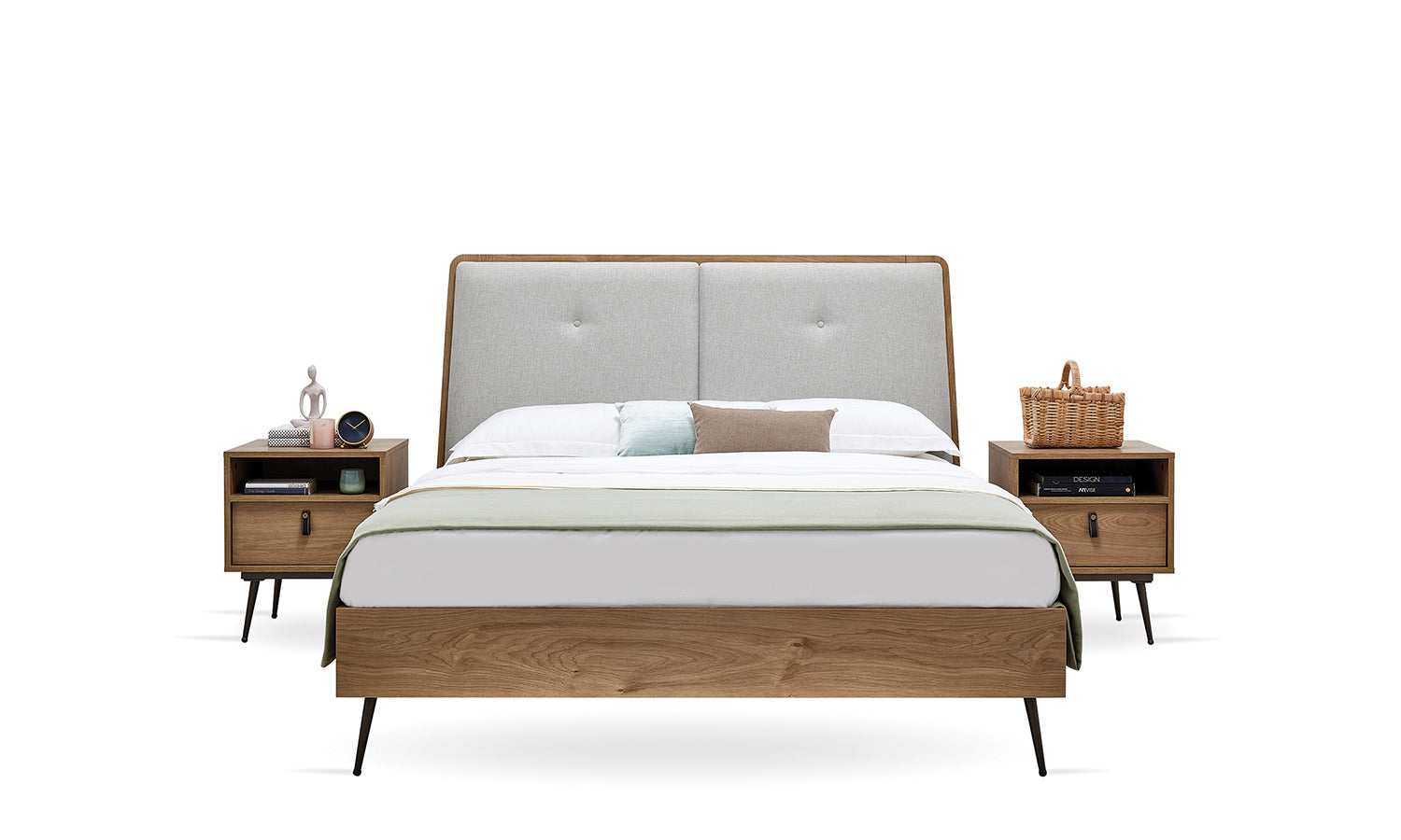 Нощно шкафче «Helis» + чекмедже и рафт, с високи крачета, размер 50х60х48см