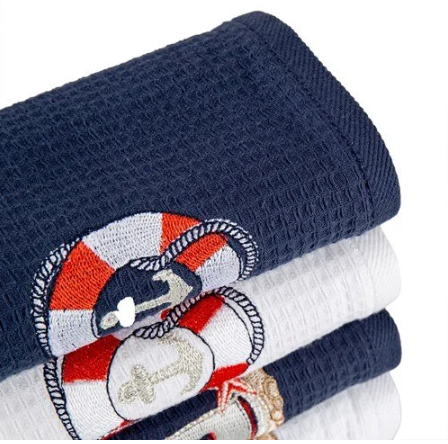 Комплект хавлии «Marin Beyaz-Lacivert» - 4 части, памук, размер 40х60см