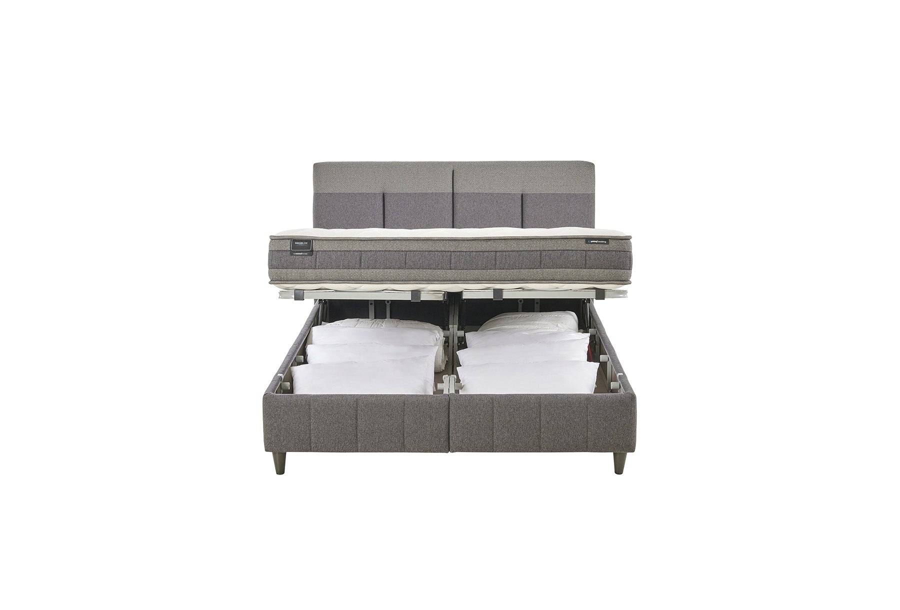Тапицирано легло «Dream Line» + Матрак и табла - с място за съхранение, повдигащ механизъм, система за безшумно затваряне