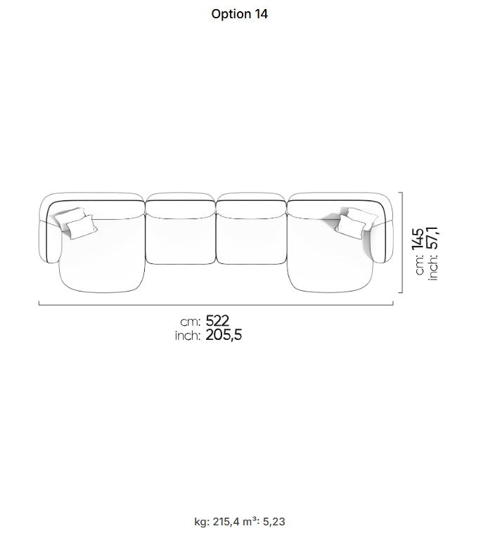 30 готови конфигурации на модулен диван «Icona» + конзолна масичка, лежанка