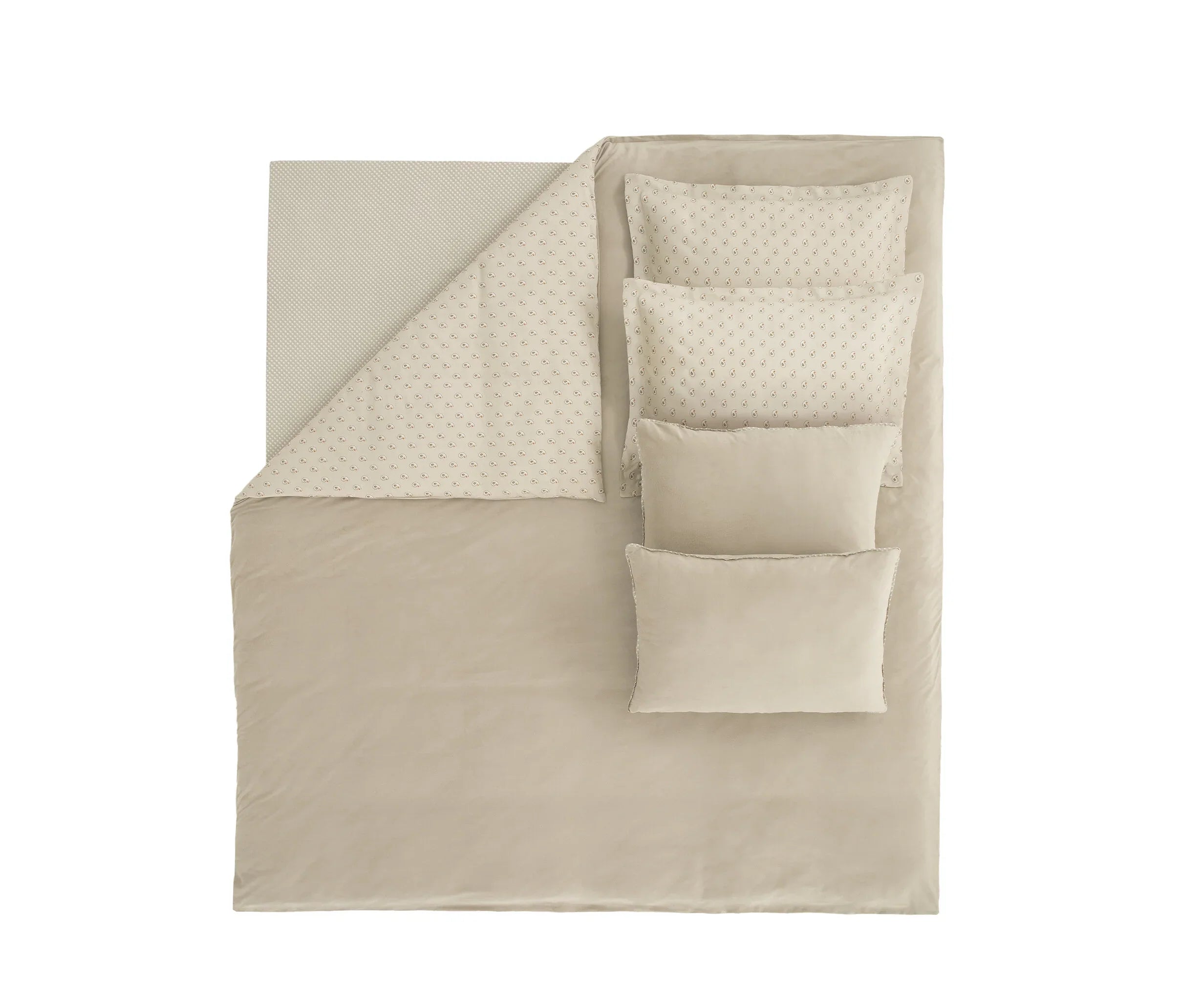 Двоен спален комплект «Arwin Mink» - 4 части, памучен сатен, кадифе