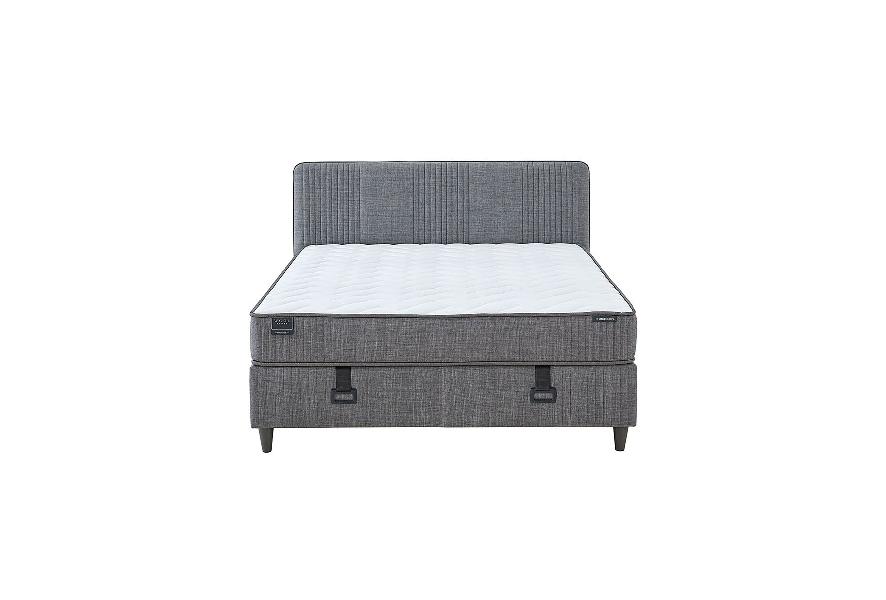 Тапицирано легло «Wool Sense» + Матрак и табла - с място за съхранение, повдигащ механизъм, система за безшумно затваряне