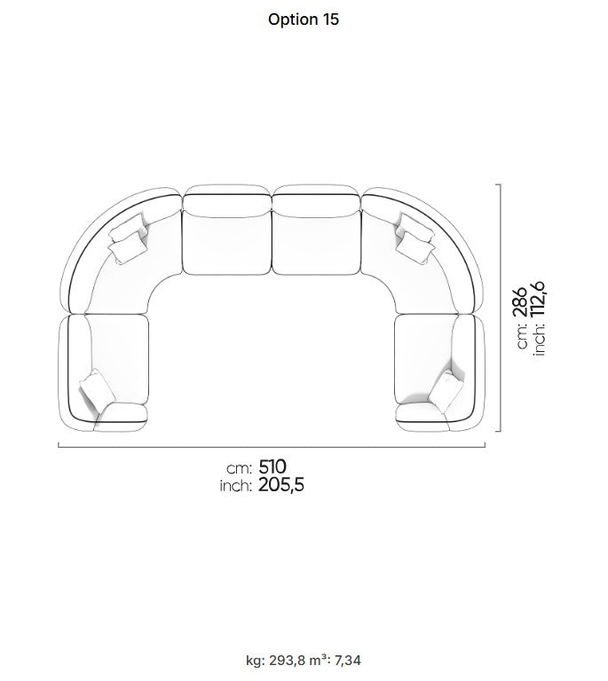 30 готови конфигурации на модулен диван «Icona» + конзолна масичка, лежанка