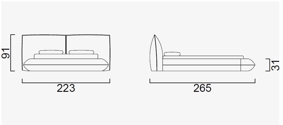 Тапицирано легло «Tonfo» с комфортна периферия, с включена подматрачна рамка
