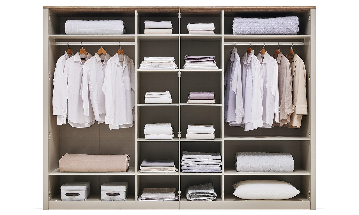 Шесткрилен гардероб «Rio» с огледална врата, ширина 276см