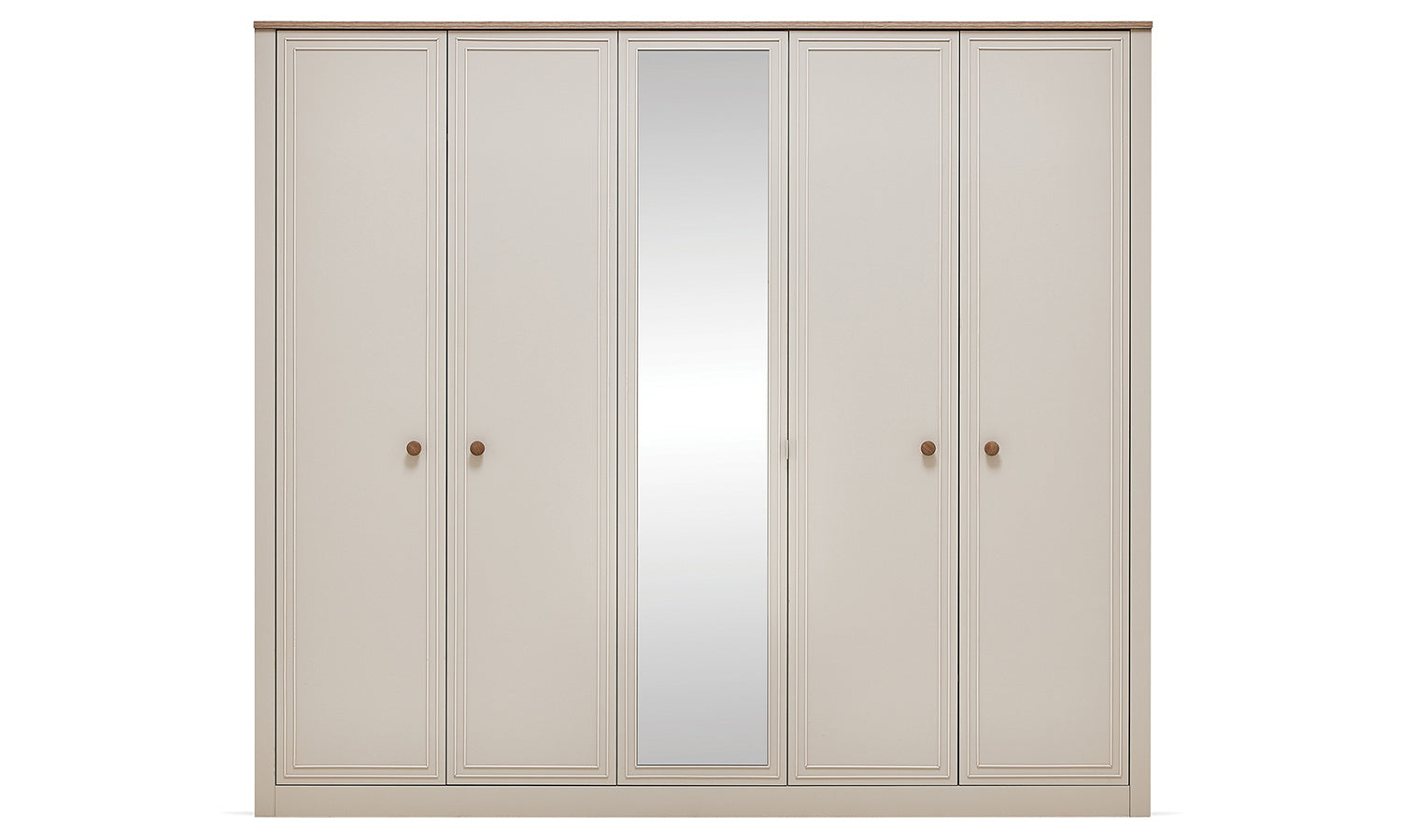 Петкрилен гардероб «Rio» с огледална врата, ширина 233см