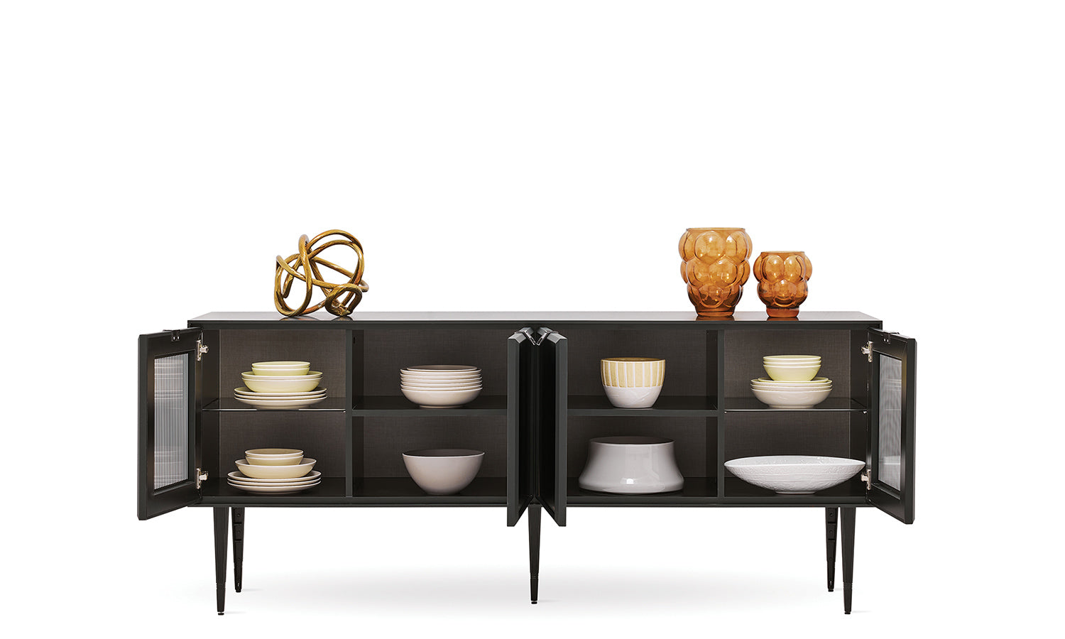 Бюфет «Krista» с релефно стъкло, размер 192х82х51см