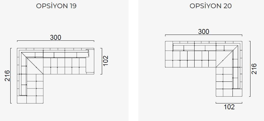 25 готови конфигурации на модулен разтегателен диван «Panamera Comfort»