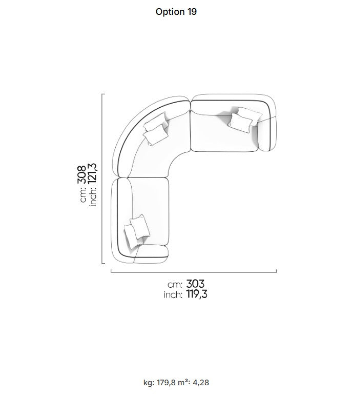 30 готови конфигурации на модулен диван «Icona» + конзолна масичка, лежанка