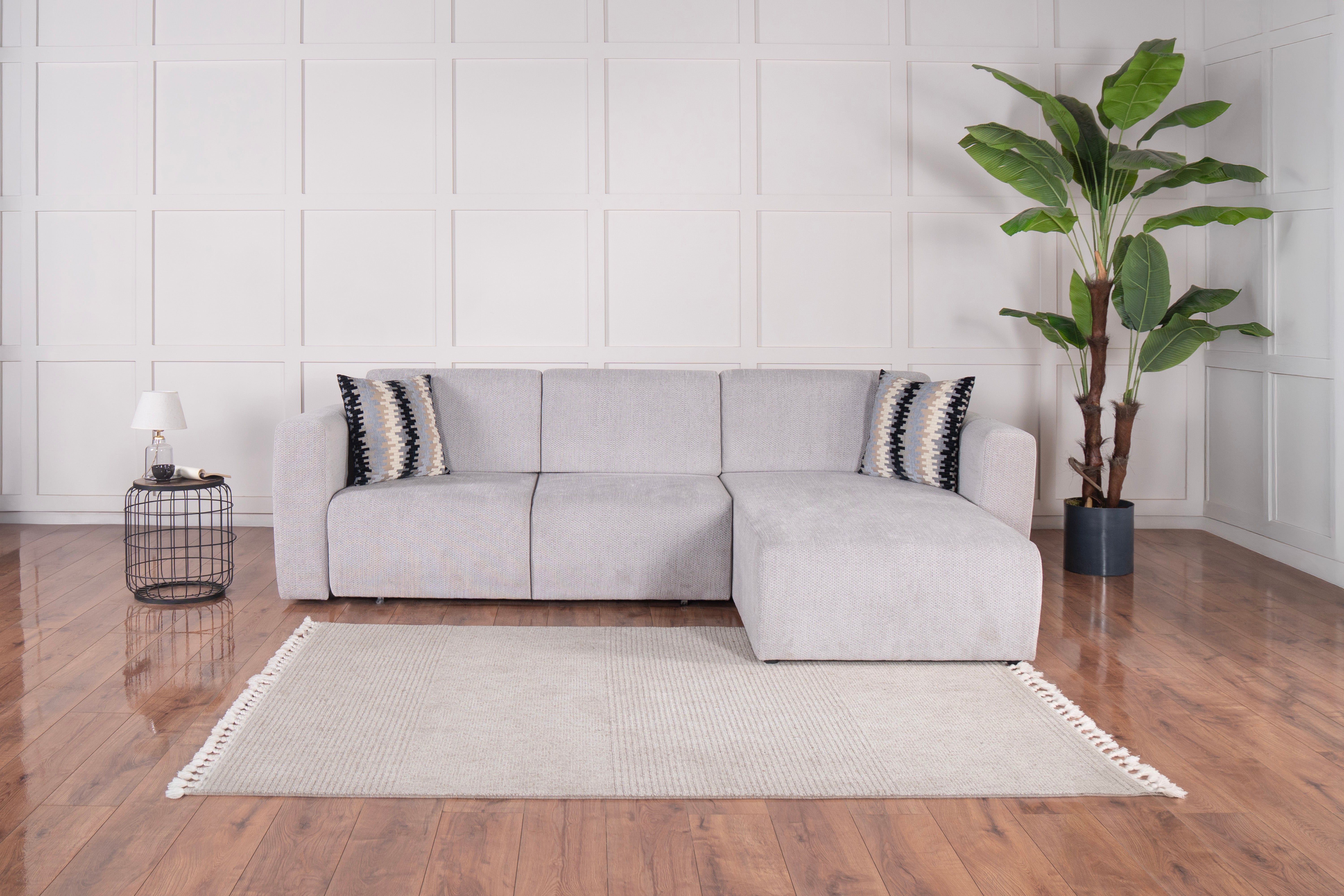 Ъглов разтегателен диван «Perry» + две декоративни възглавници, ширина 289см