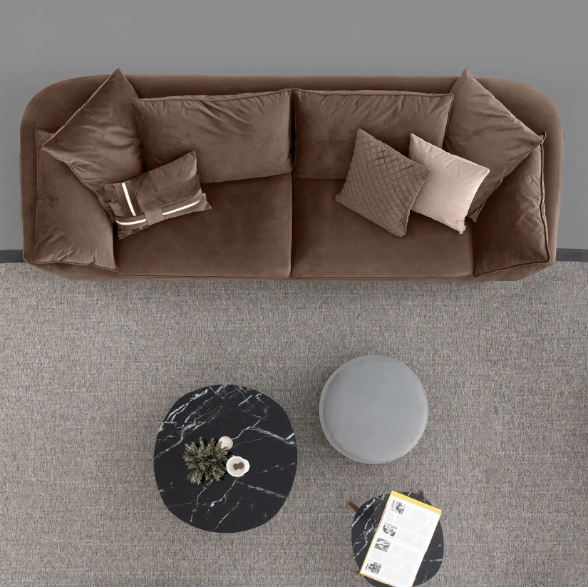 Триместен диван «Bugatti Evo Air» + 3 декоративни възглавници, ширина 255см