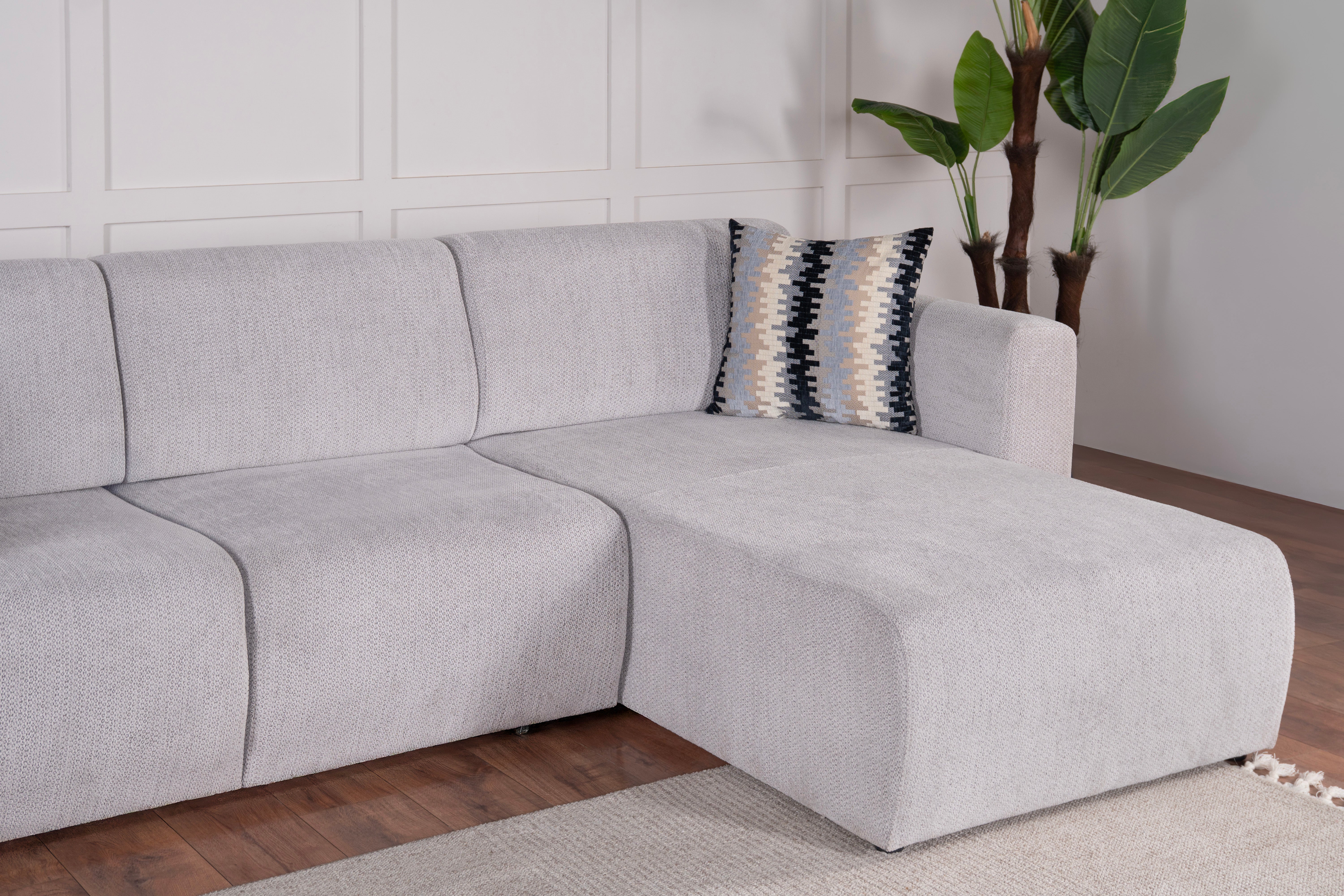 Ъглов разтегателен диван «Perry» + две декоративни възглавници, ширина 289см