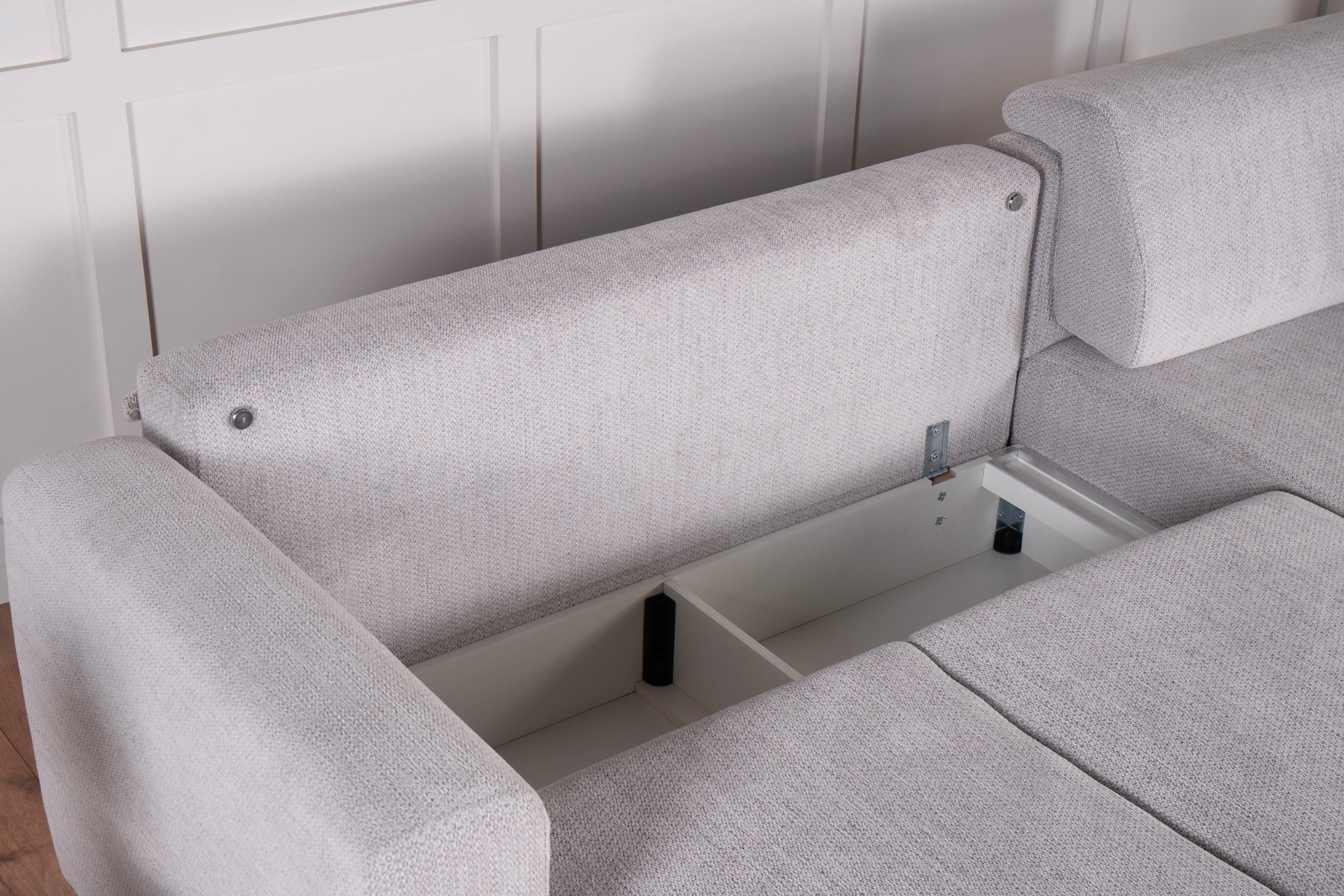 Ъглов разтегателен диван «Perry» + две декоративни възглавници, ширина 289см