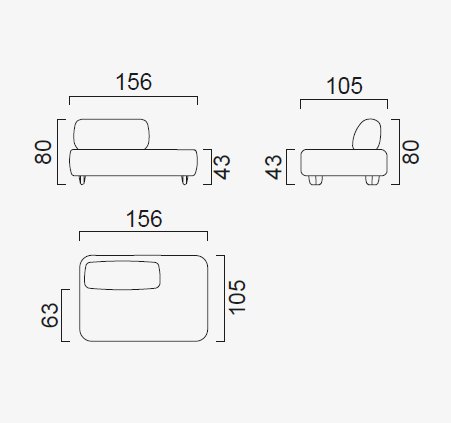 10 модула за модулен разтегателен диван «Bon Bon Linea»