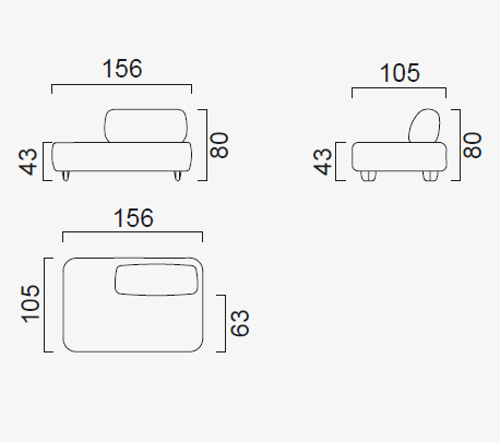 10 модула за модулен разтегателен диван «Bon Bon Linea»