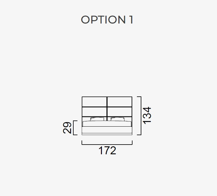 Тапицирано легло «Atlanta» + модулна табла - с място за съхранение, повдигащ механизъм