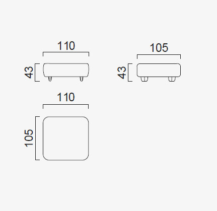 10 модула за модулен разтегателен диван «Bon Bon Linea»