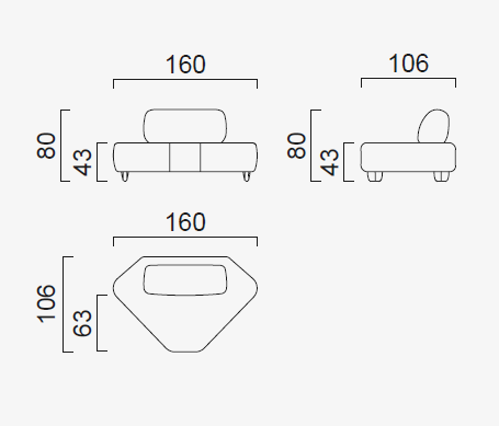 10 модула за модулен разтегателен диван «Bon Bon Linea»