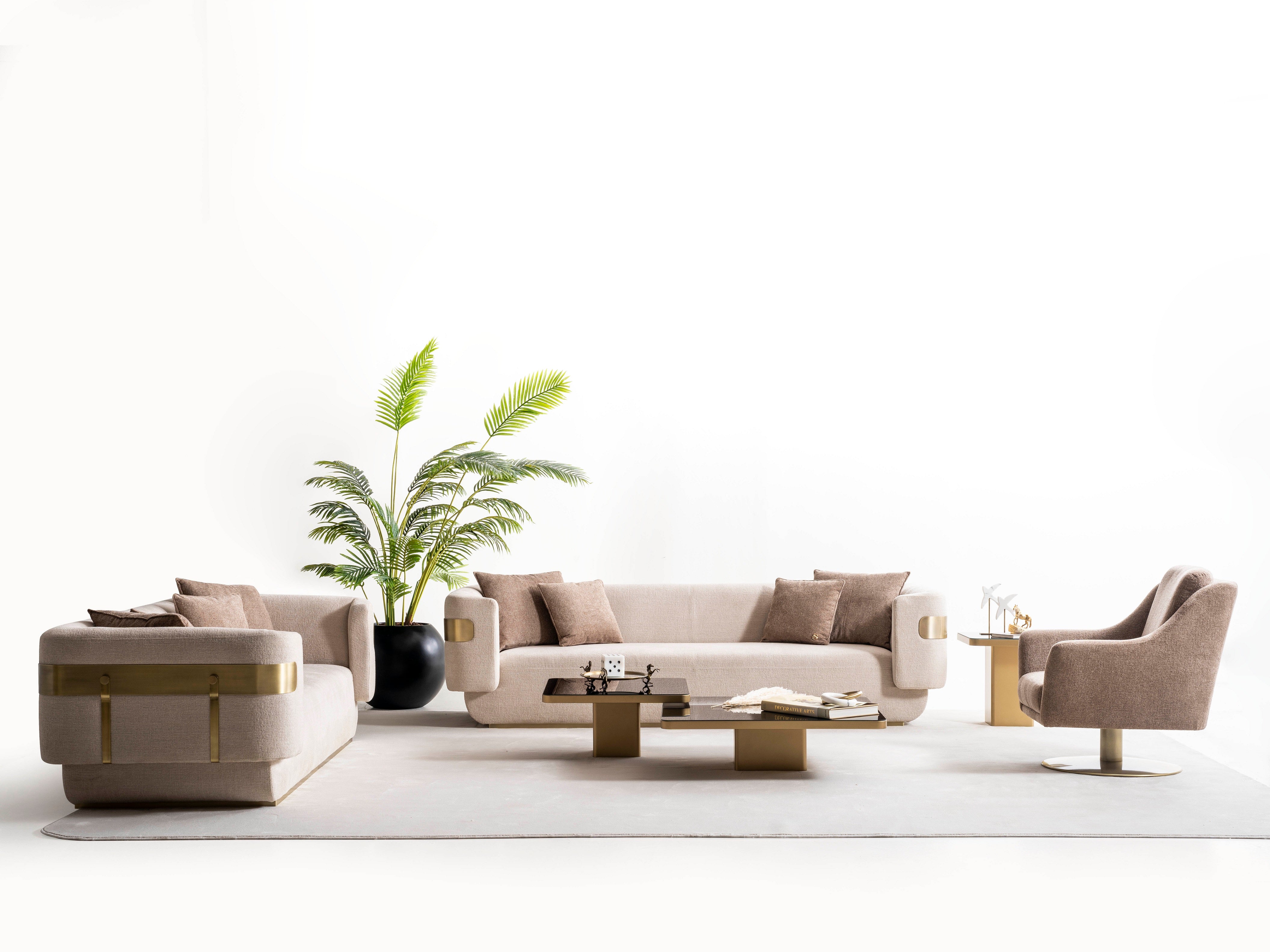 Четириместен диван «Reina» + декоративни възглавници, ширина 265см