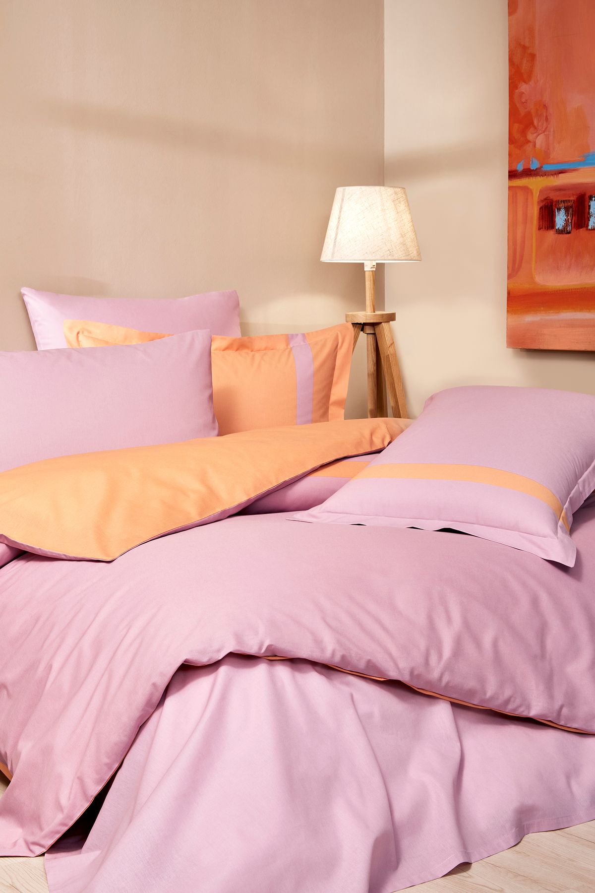 Двоен спален комплект «Colour Stripe» - 4 части, ранфорс