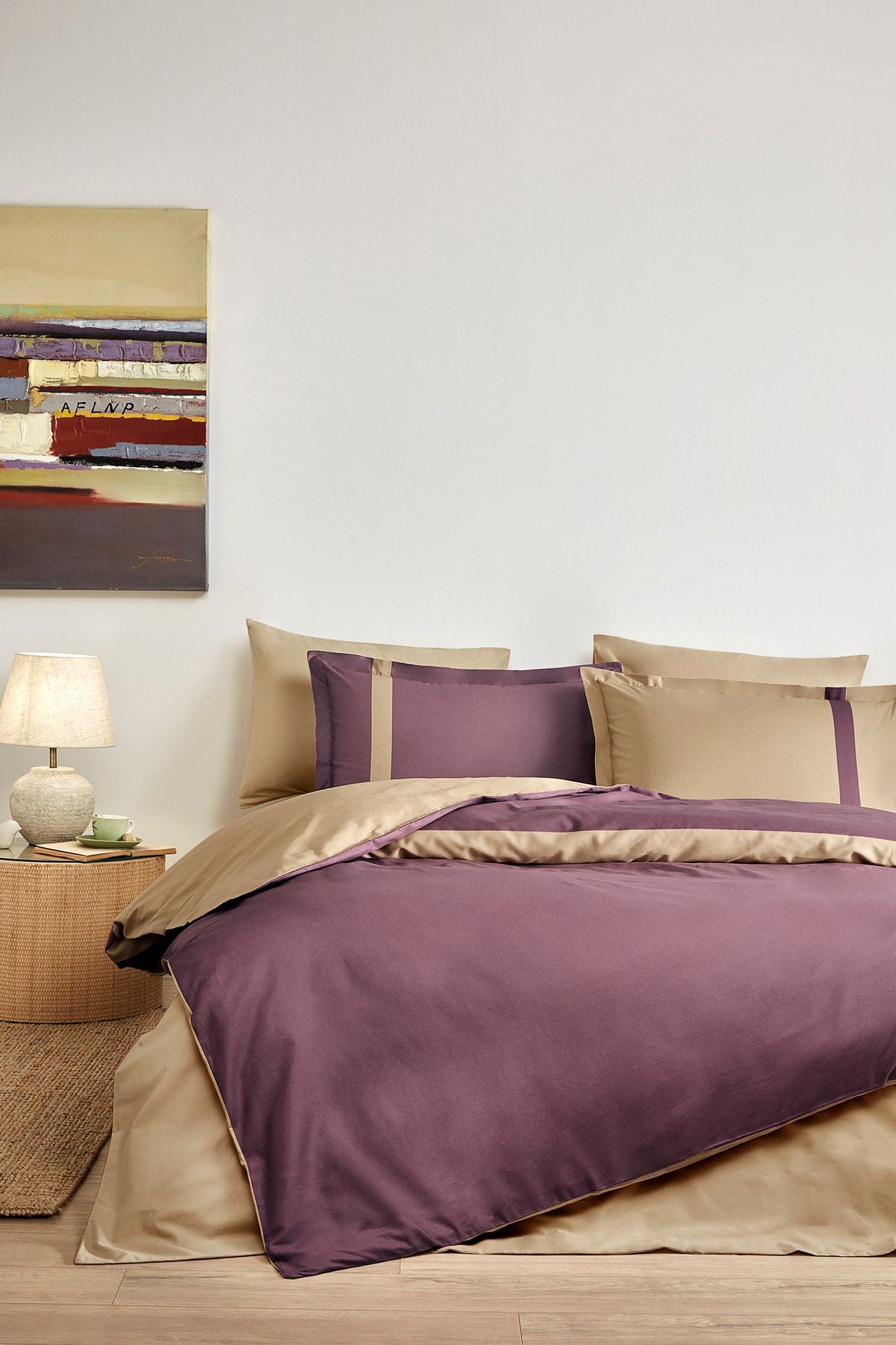 Двоен спален комплект «Colour Stripe» - 4 части, ранфорс