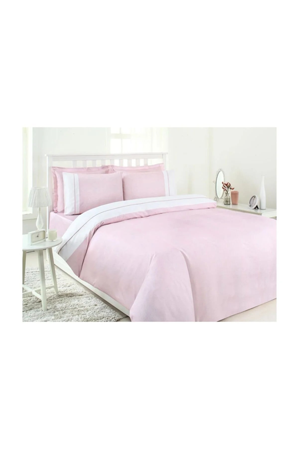 Двоен спален комплект Özdilek Saten Pink Soft