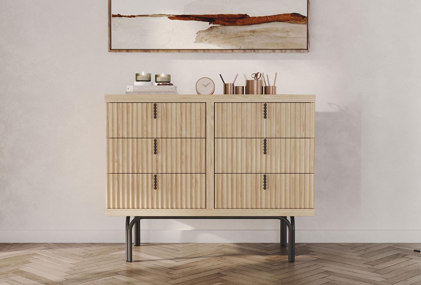 Скрин «Austin Oak» с шест чекмеджета, размер 103х81х48см