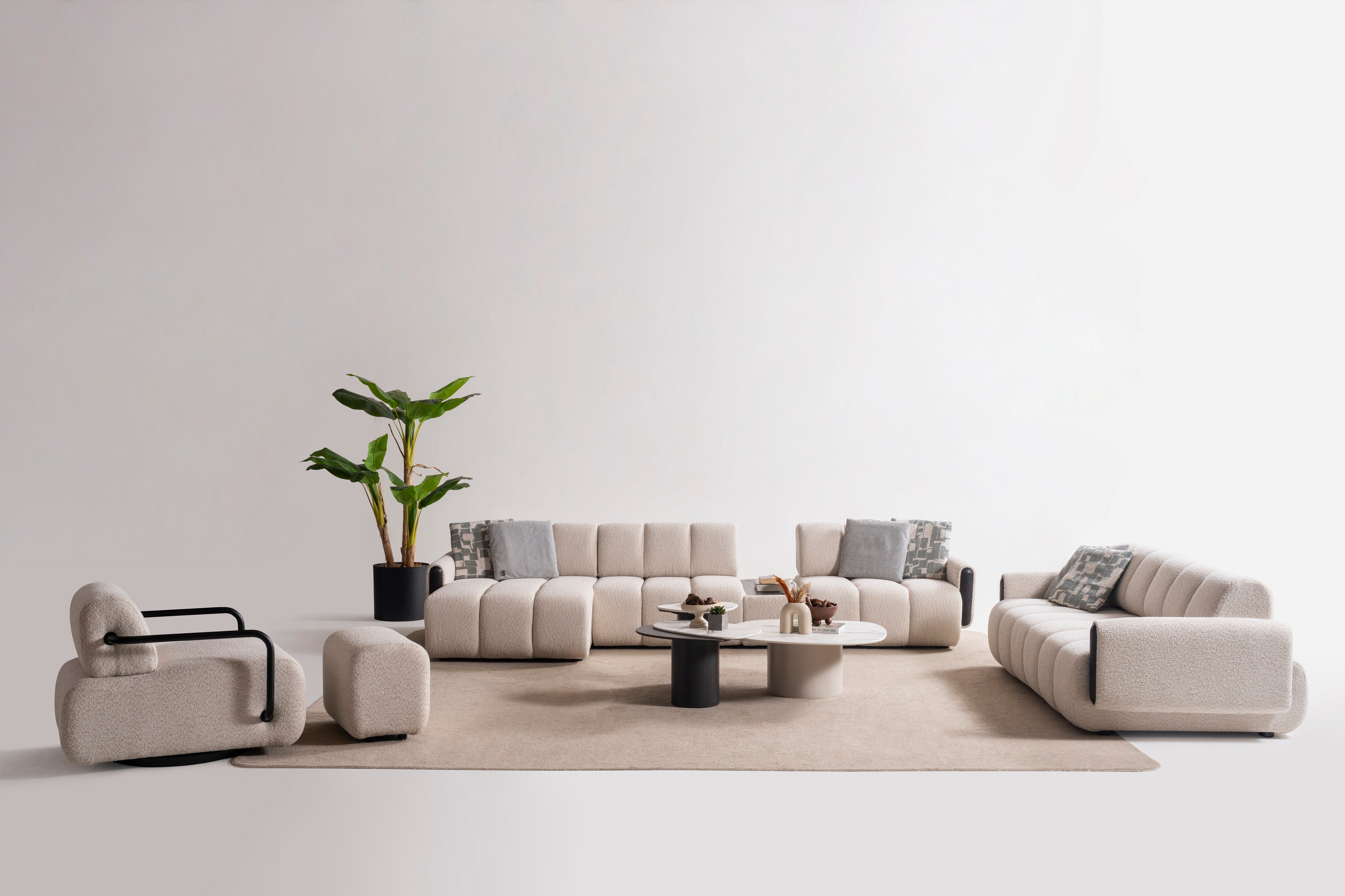 Модулен разтегателен диван «Rivian» + конзолна масичка, лежанка