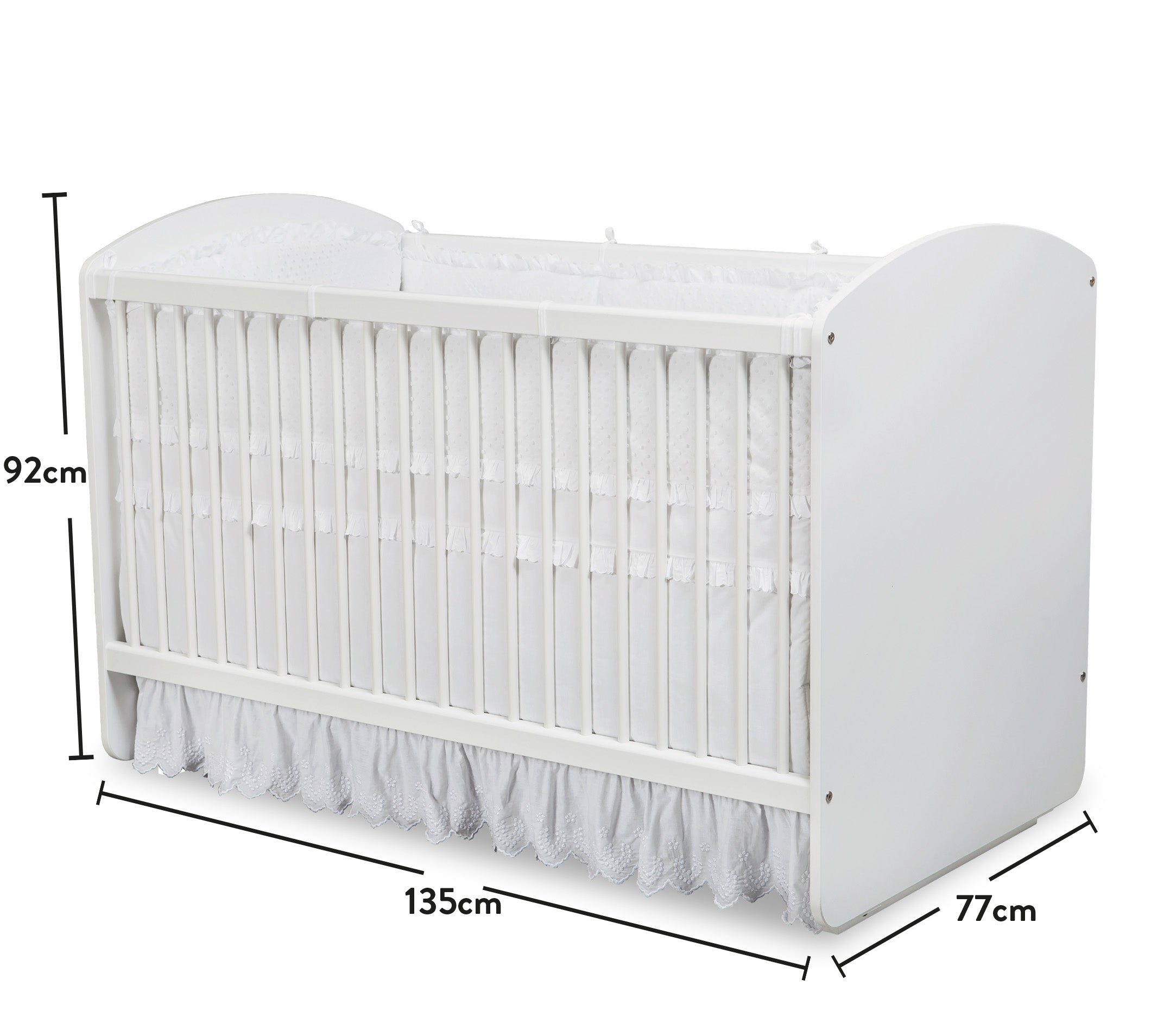 Бебешка кошара «White» + люлеещ механизъм, за матрак 70х130см