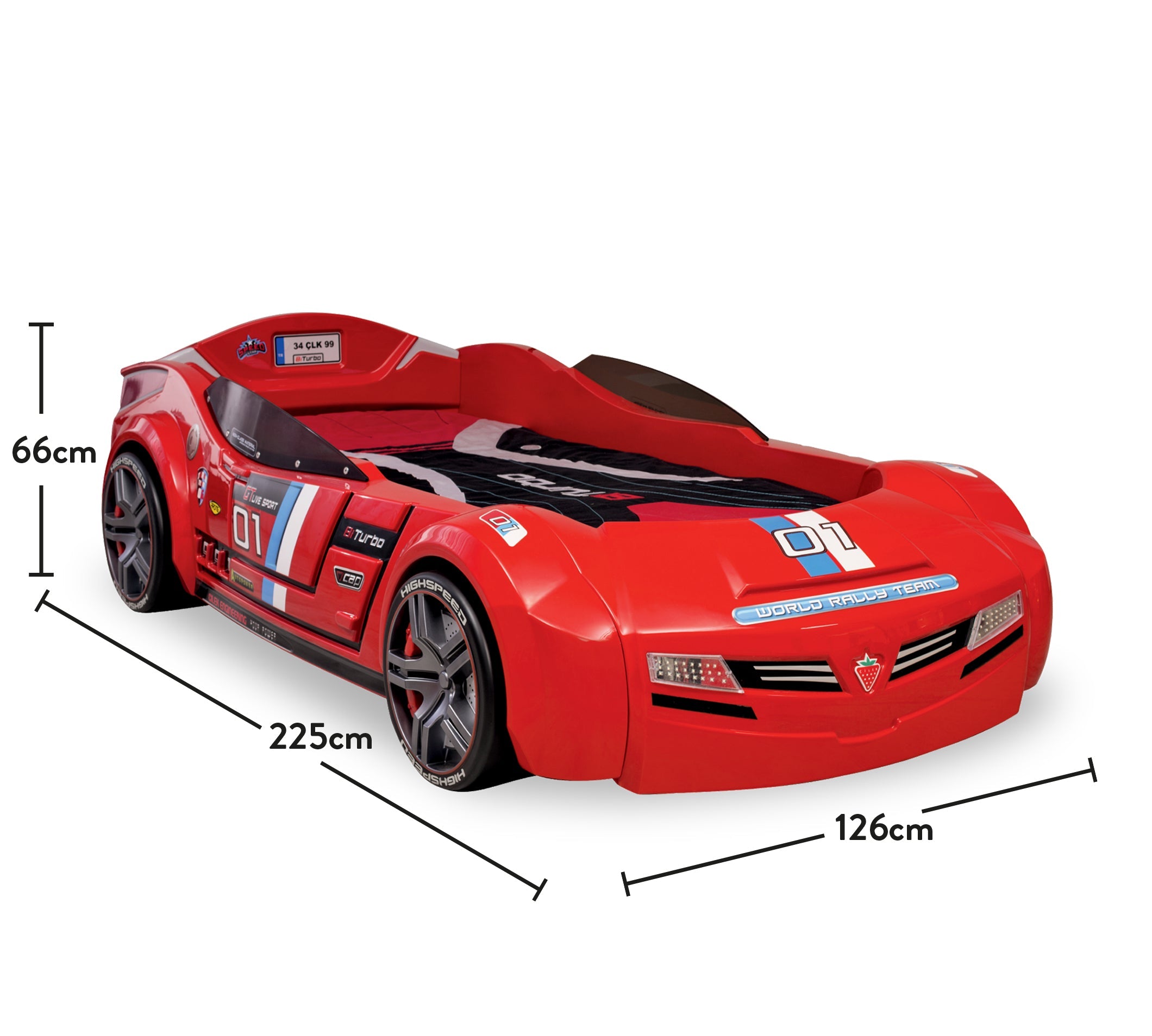 Легло-кола «Biturbo» + LED осветление, за матрак 90х195см