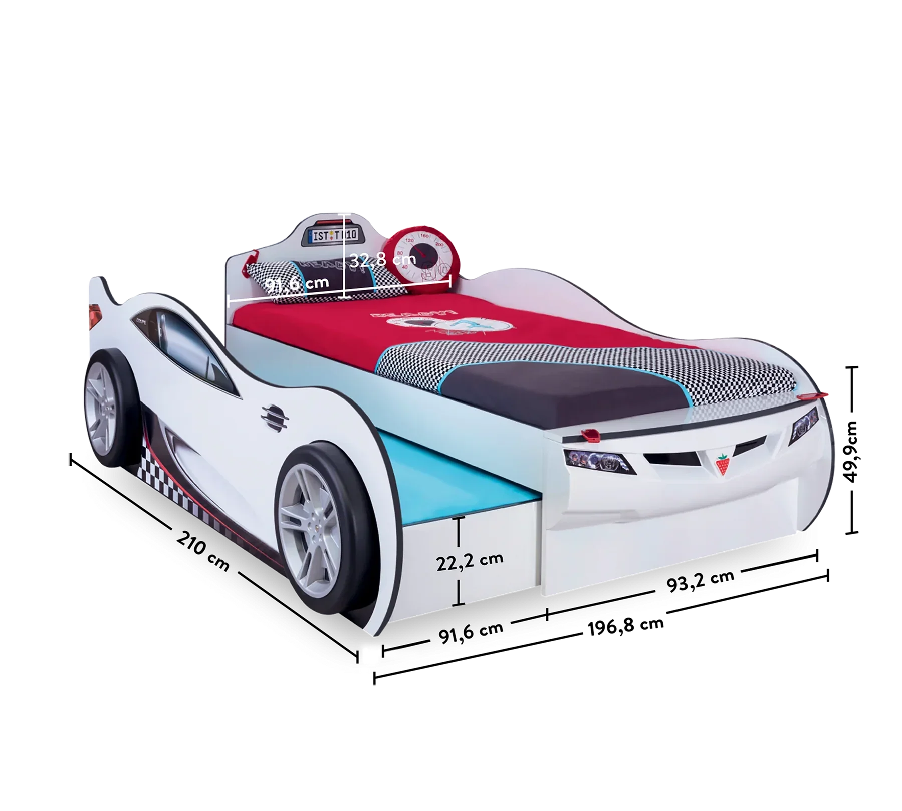 Детско легло-кола Coupe (с приятел) (бяло) (90/190 - 90/180см)