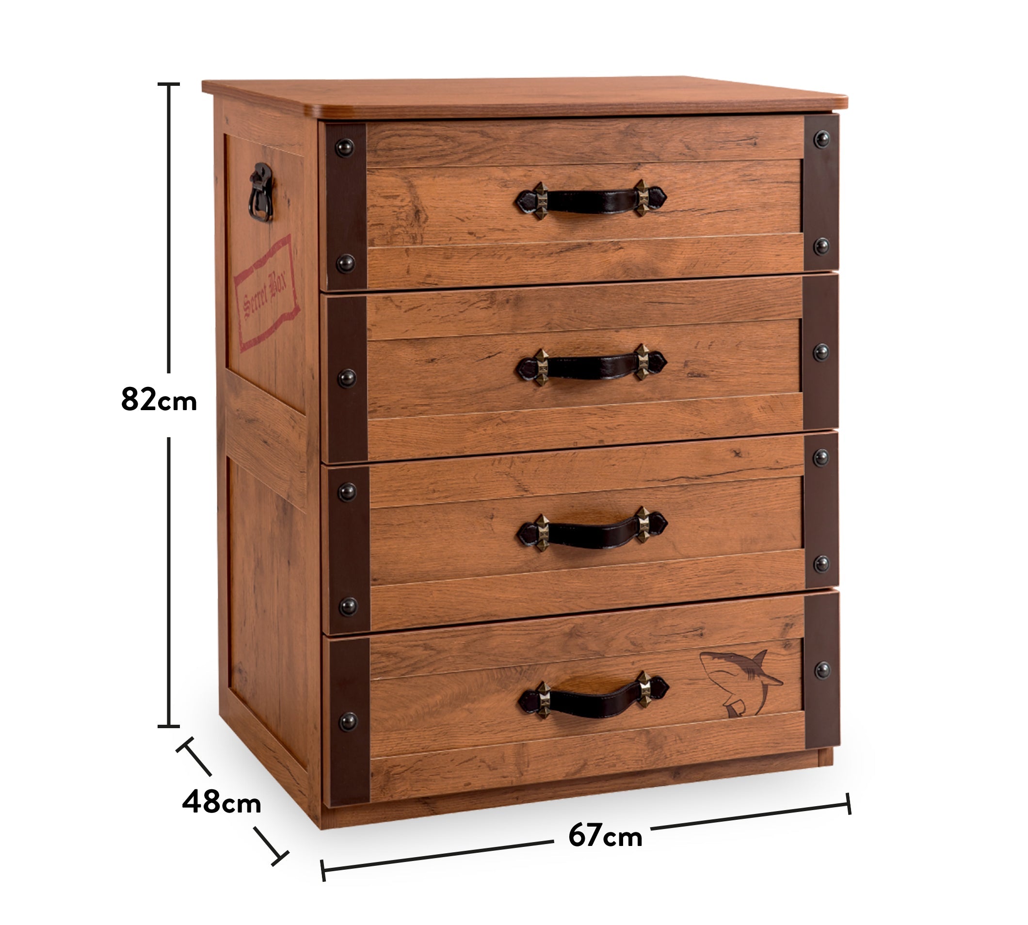 Скрин «Pirate» с четири чекмеджета, размер 67х82х48см