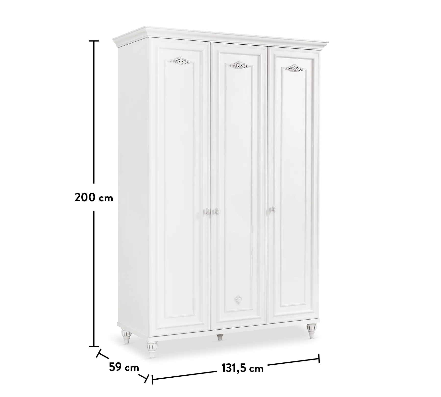 Трикрилен гардероб «Romantica» - ширина 130см