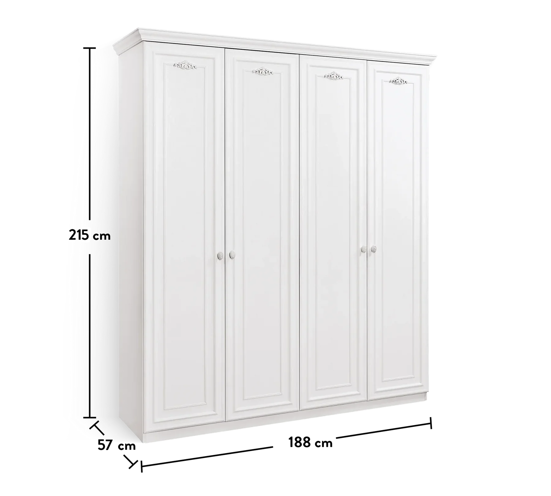 Четирикрилен гардероб «Romantica» - ширина 188см