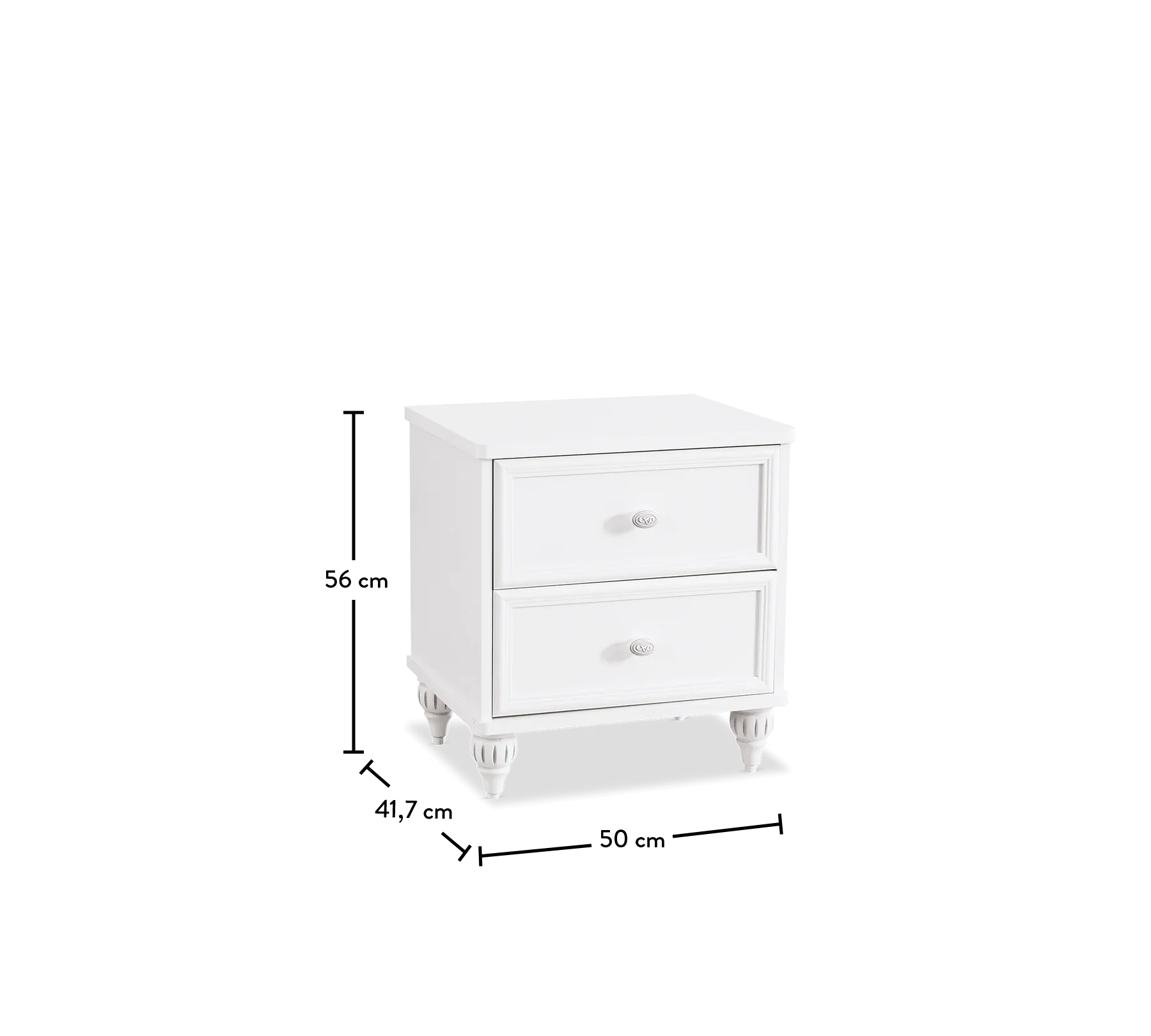 Нощно шкафче «Romantica» + две чекмеджета, размер 50х56х41см