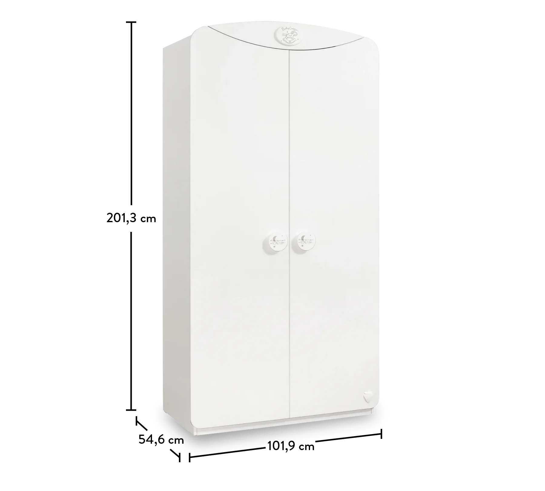 Двукрилен гардероб «Baby Cotton Sl» - рафтове, ширина 101см